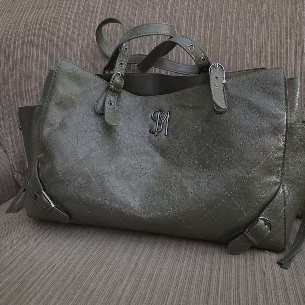 Stylish Green Handbag with Logo